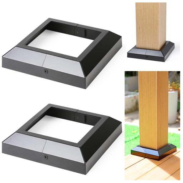 Wocepu 2 pcs 6x6 (Actual: 5.5"x5.5") Aluminum Deck Post Base