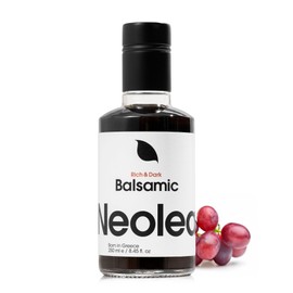 Neolea Dark Balsamic Vinegar from Greece - Made from 70% Grape Must & Red Wine Vinegar Aged in French Oak Barrels- Dressing for Salad, Cooking, Food, Cheese & Meal - 8.45 fl oz / 250 ml