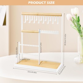 VFANDV Jewellery Stand, Jewellery Holder, Jewellery Tree Chain Holder with Storage Base, Jewellery Storage, Chain Holder, Jewellery Stand, Chain Storage Stand for Necklaces, Bracelets, Rings, White