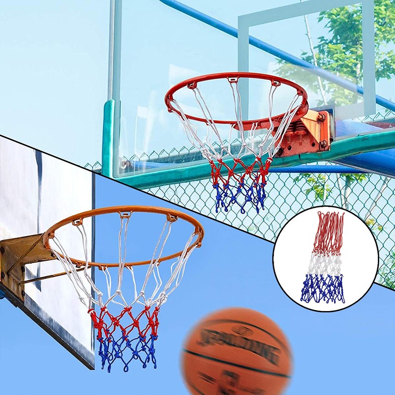 Basketball Net, 43cm Professional Nylon Braided Multicolor Basketball Net