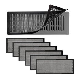 6 PCS Magnetic Vent Covers-4x14 Magnetic Air Vent Covers with Mesh Screen for Floor/Wall/Ceiling Registers-Easy to Install, Secure Fit, Durable Design-Black
