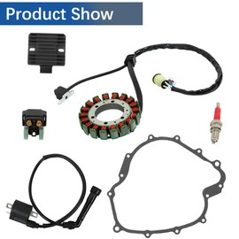 WFLNHB Stator Ignition Coil Regulator Relay Kit Replacement for Yamaha Grizzly 660 2002-2008 Rhino 660 2004-2007 Replacement for 3YF-82370-00-00 4SV-81940-12-00 5KM-81410-01-00 5BN-81960-00-00