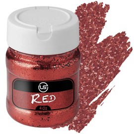 Glitter – 4 oz Red Fine Glitter, Glitter for Resin, Glitter for Crafts, Extra Fine Glitter for Scrapbooking and Art and Craft Supplies, Ultimate Glitter for Tumblers and Bulk Glitter Jar