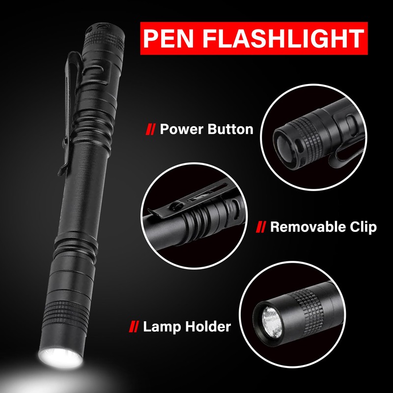 XINFEIBEI LED Pen Light Flashlight, Single Mode, Compact Pocket Flashlights