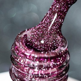 BURANO Reflective Glitter Gel Nail Polish, Purple UV LED 7.3ml Sparkle Nail Polish Holographic Glitter Gel Curing Need for DIY Home S18