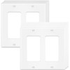 2-Gang Switch Outlet Wall Plate Cover Double Decora Electrical Faceplate