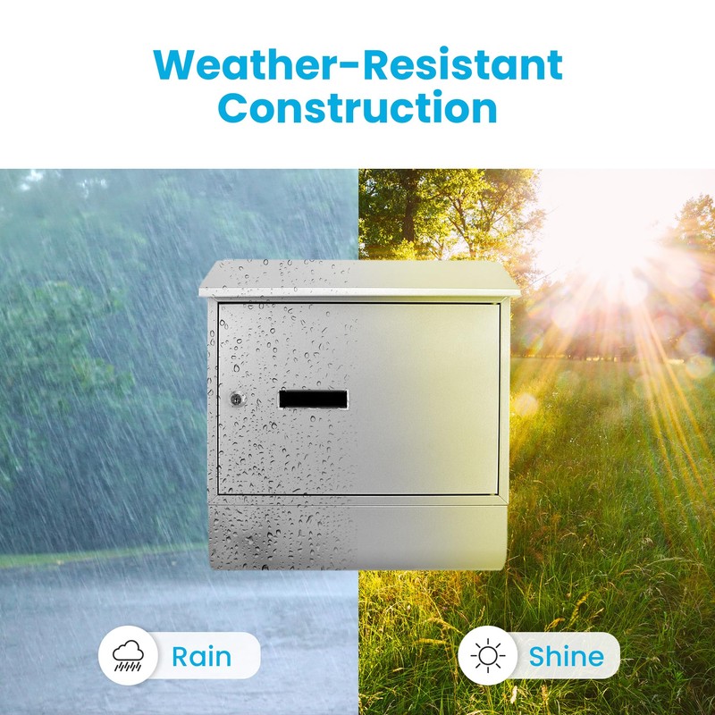 SereneLife Modern Large Capacity Mailbox | Lockable Wall Mount Mail