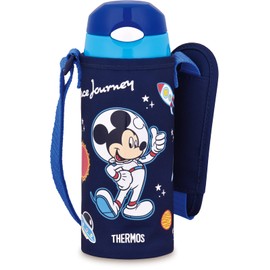 Thermos FHL-403FDS NB Vacuum Insulated Straw Bottle, 13.5 fl oz (400 ml), Mickey Navy Blue, For Cold Retention