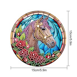 JISHSHAY Diamond Painting Pendant Horse Rose Diamond Art Wind Chimes Special Shape Crystal Suncatcher Gem Art Diamond Arts Kits Diamond Art Kit Diamond Art Suncatchers Window Hanging Pendants Decor