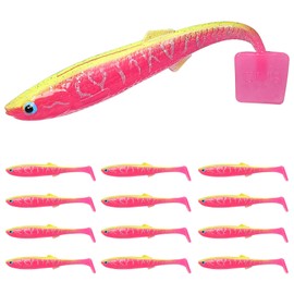 TRUSCEND Easy Catch Soft Lures, Unique Vibrating Swim Action and Trembly Sinking Move for More Bites, Amazing Soft Swimbaits for Family Fishing, Well-Made Fishing Lures for Bass Trout Crappie Walleye