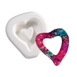 O.D.3.5”x 3 D.1.5" Hollow Heart Frit Casting Mold Glass Fusing.Finished 2.5" x 2.25