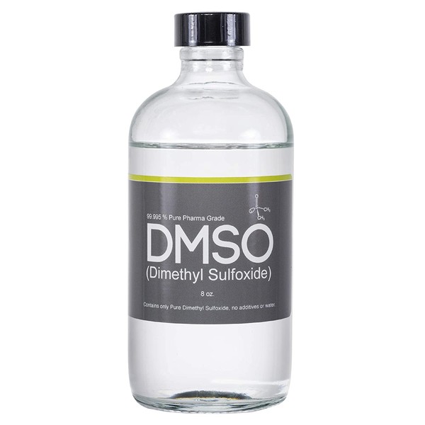 DMSO Low Odor in Glass 8 oz Bottle 99.995% Pharma Grade