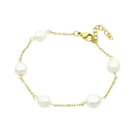 Bungsa® Women's Boho Beads and Delicate Chain Link Bracelet Made of 316L Stainless Steel, Stainless Steel