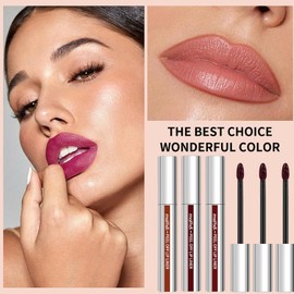 Sitovely Peel Off Lip Liner Stain, 3 Pieces Lip Stain Peel Off Matte Brown Lip Liner, Long-Lasting Removable Lip Stain, Lip Liner Tattoo Highly Pigmented Lip Tint Stain