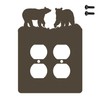 Bear Double Duplex Power Outlet Wall Plate (Double Power, Brown)