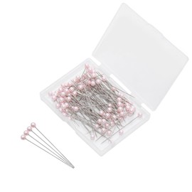 Pocoxll 100Pcs Corsage Pins, Round Ball Head Sewing Pins, Bouquet Pins, Straight Pin for Fabric, Wedding, Jewelry and DIY Crafts(Light Pink)
