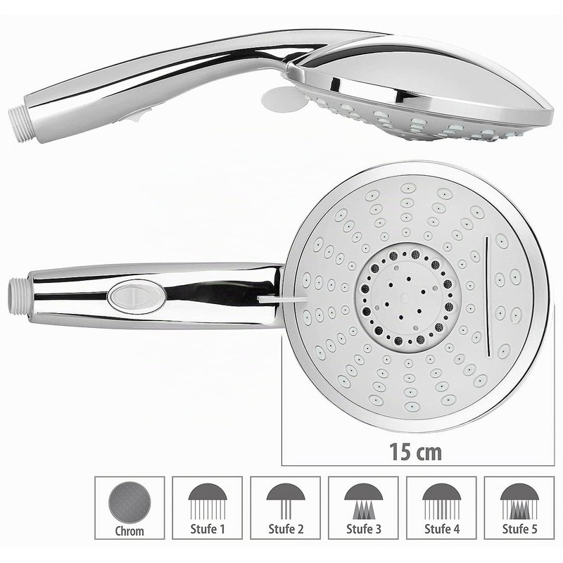 BadeStern Shower Head with Water Stop: XL Shower Head with