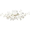 BETITETO Flower Bridal Hair Pieces with Comb Pearl Floral Rhinestone