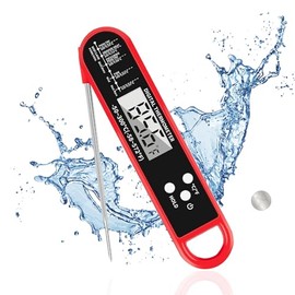 Sendowtek Termómetro Digital Cocina, Termómetro Digital para Carne de Lectura Instantánea con Sonda Plegable, Resistente al Agua, Retroiluminado, Ultrarrápido y Preciso, para Freír, Asar, BBQ