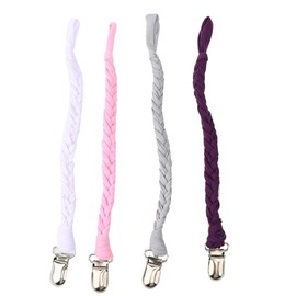 YOUTHINK Clip de Chupete DIY Clip de Pezón Cadena Trenzada Universal Anti Botella Perdida Correa de Pezón Seguridad Infantil Porta Chupetes Portabebés Juguete de Dentición para Niños y Niñas(Una)