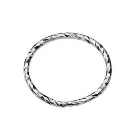 Sterling Silver 22 Gauge Diamond Cut Nose Ring Hoop - Variety of Sizes for Cartilage, Helix, Tragus, Septum, Eyebrow, Lip, and Conch Piercings (Silver, 6mm)