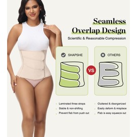 SHAPSHE Waist Trainer for Women Postpartum Recovery Wrap Waist Cincher Corset Shapewear Belly Band Beige