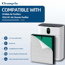 4 Pack HY4866 Air Purifier Replacement Filter Compatible with MORENTO HY4866 WESTHEY HY4866 Air Purifier and YIOU M1 Air Cleaner Pet Dander Version HY4866 Replacement Filter Green