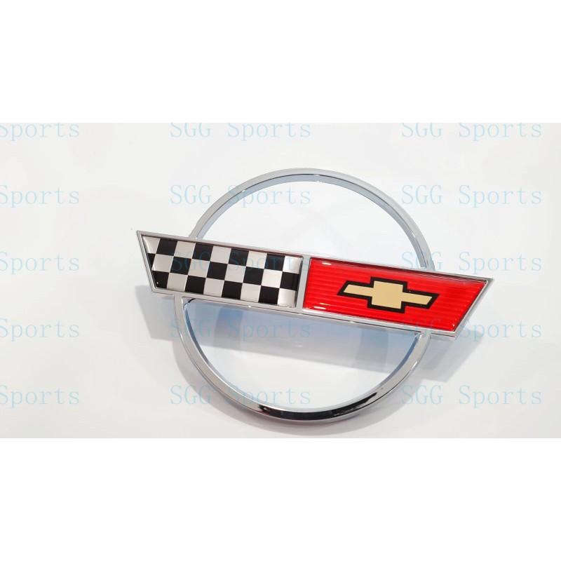 AUTO 2PC 1984-1996 C4 Corvette Chrome Red Front Nose Hood