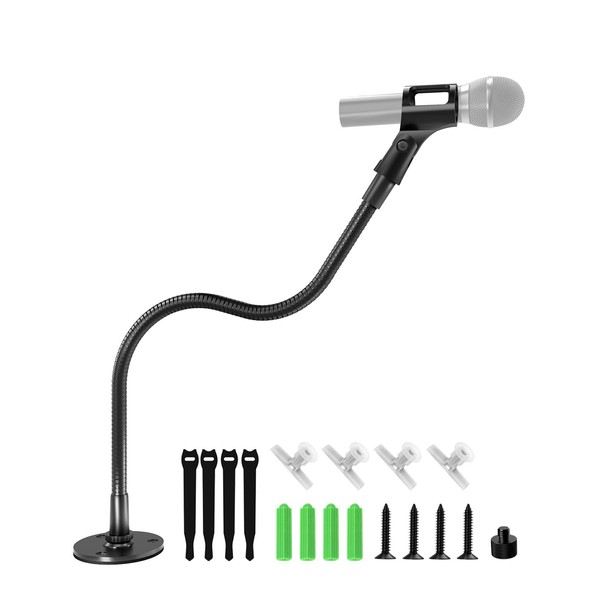 Etour 19-inch Gooseneck Microphone Stand, Heavy-Duty Flexible Mic Holder with