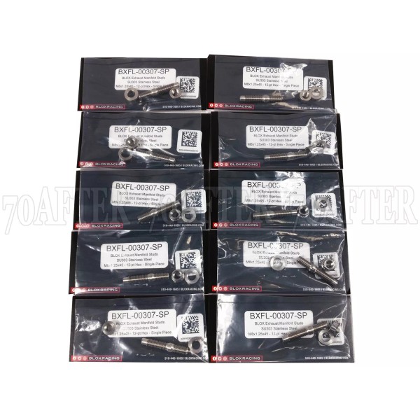 Blox [Set of 10] Blox 45mm Extended Stainless Intake/Exhaust Manifold