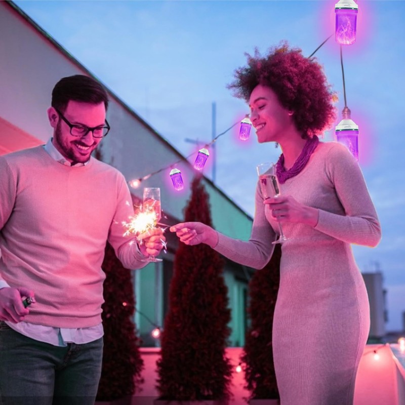 Yewclls LED Flame Effect Light Bulb, 4 Modes E26 Base