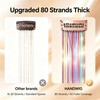 Handwig 80 Strands Bright Red Hair Tinsel, 2-in-1 Kit Vibrant