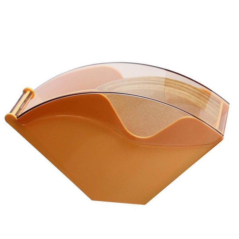 Acrylic Coffee Filter Holder with Lid Fan Shaped Filter Paper