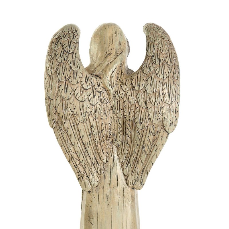 Resin Religious Garden Statue Standing Angel with Bird Statuary for
