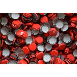 Crown Caps for Sealing Conventional, Reusable Bottles, Pack of 100, Red