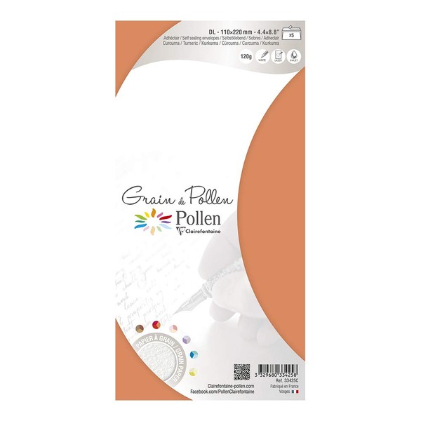 Clairefontaine 33425C Pollen Grain Envelopes 11 x 22 cm Pack
