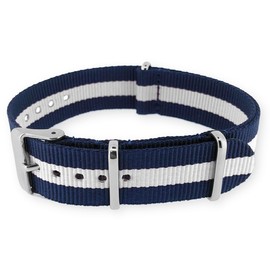 NATOS.COM - Regimental Blue White NATO Watch Strap G10 Military Nylon Strap - 22 mm, Nylon