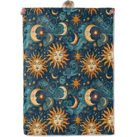 Aonimonis - Manta celestial de sol y lunas, regalos para mujeres, manta de franela suave y cálida para recámara, viajes, sofá, decoración del hogar, 50 x 60 pulgadas