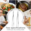 2 Pcs 12-Inch Stainless Steel Kitchen Tweezers, Dual-Tip Serrated Tongs