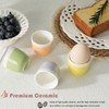 Zaposcca 8-Pack Ceramic Egg Cups, Macaron Color Egg Holders for