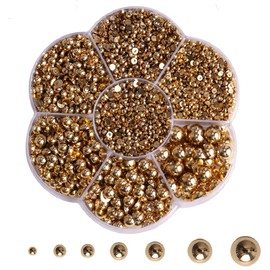 5700 Pcs Gold Half Pearls for Crafts,Nail Pearls for Nails Art for Crafting DIY Accessory,Flatback Pearls gems for Makeup,Neatly Organized Craft Pearls for Artists Creative (2/3/4/5/6/8/10mm)