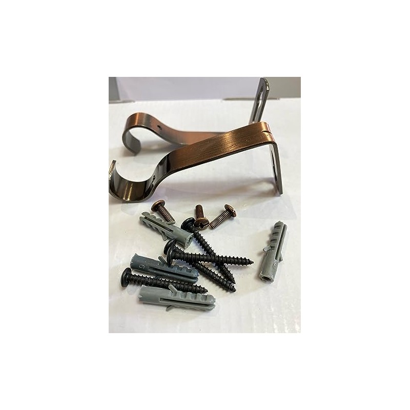 Curtain Pole Bracket Metal 19mm Copper Heavy Duty Rod Wall