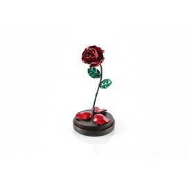 Forging Art Bcn Hand Forged Enchanted Rose in Beauty and the Beast Glass Dome (Red/Green)