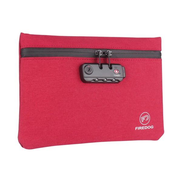 FIREDOG Bag with Lock(9.5 x 6.5 Inch,Red)