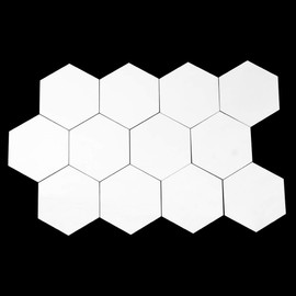 Ejoyous Espejo hexagonal, 12 unidades, moderno espejo 3D geométrico acrílico calcomanía de pared hoja de plástico extraíble espejo de arte para decoración del hogar, sala de estar, decoración de pared DIY