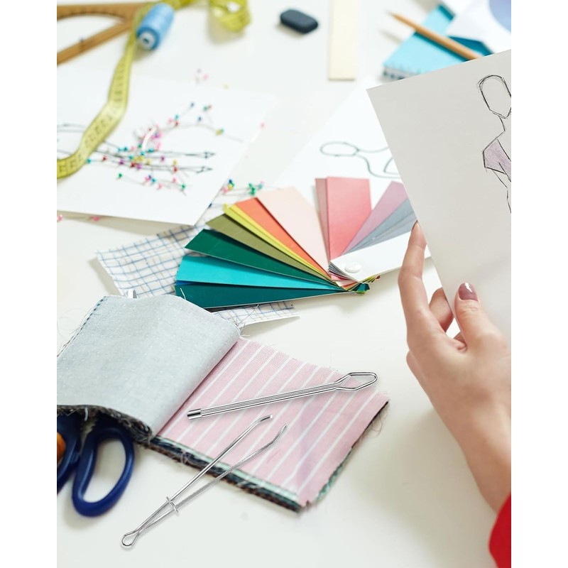 ZAMXHUG 6 Pieces Pull-Through Needles – Sewing Loops Reversible Hooks,