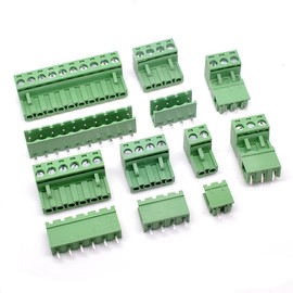 Oiyagai 20 Set 2 Pin 5.08mm Pitch Right Angle Male Female PCB Screw Terminal Block