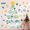 JarThenaAMCS Felt Christmas Tree with Ornaments Boho Green & Pink