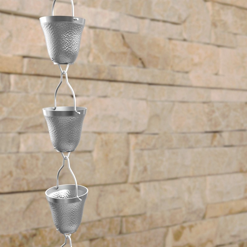 Rain Chains Direct Contempo Rain Chain, 8.5 Feet Length, Aluminum,