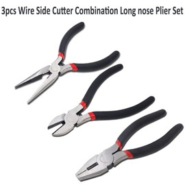 3-in-1 Jewelry Pliers Set, 6" DIY Jewelry Making Tools with Wire Plier, Needle Nose Pliers, Diagonal Pliers, Side Cutter Plier for DIY Household Repair